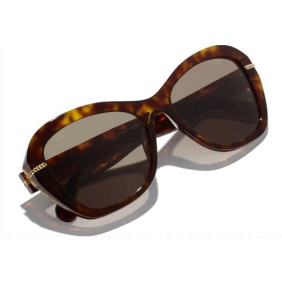Chanel 5510-A 714/83 55-18-140mm Tortoise Shell Square Sunglasses - Picture 2 of 3